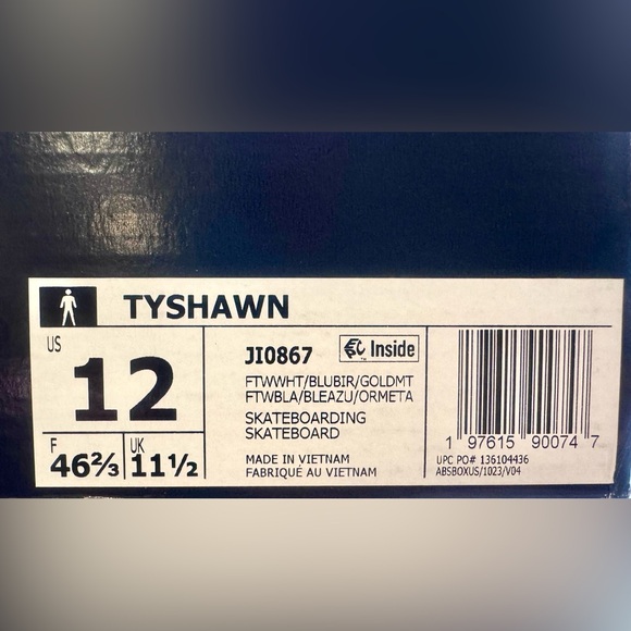 NEW!! Adidas Tyshawn White and Blue Sneakers - Picture 12 of 12